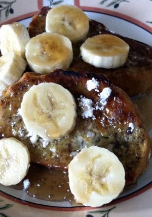 A picture of French Bread w/banana.
