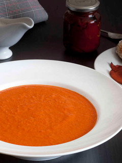 Una foto de Crema de pimientos asados