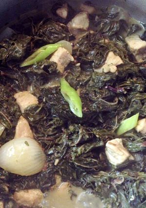 A picture of Creamy Dried Taro Leaves.