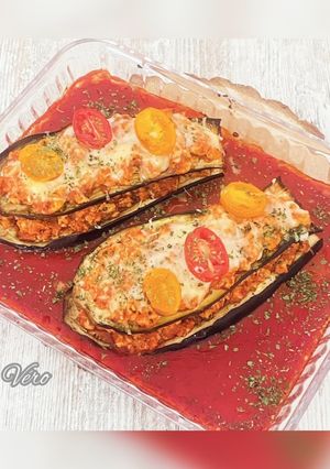 Une photo de Burger d’aubergine au poulet
