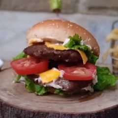 A picture of Mushroom Melt Beef Burger.