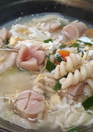 Foto resep Sup makaroni sosis telur