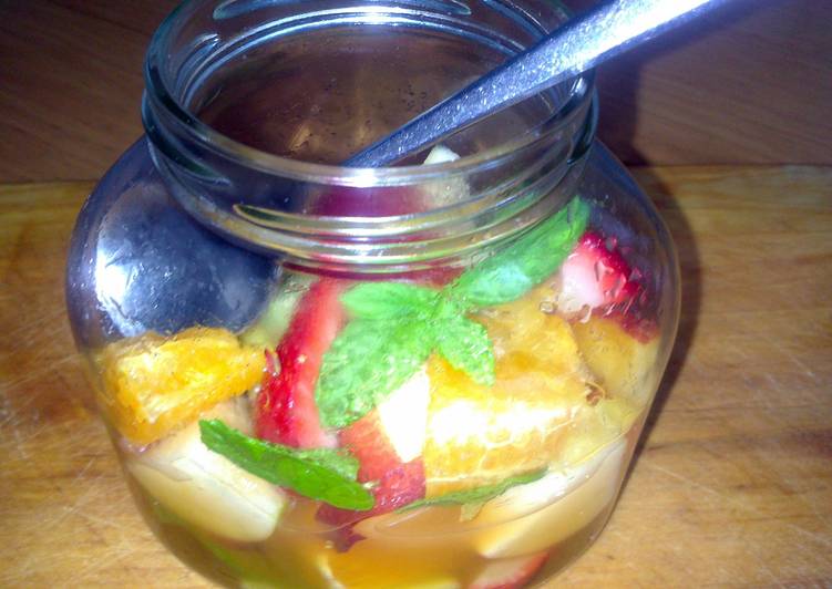 Simple Way to Prepare Homemade sig’s Fruit Salad in a Jar