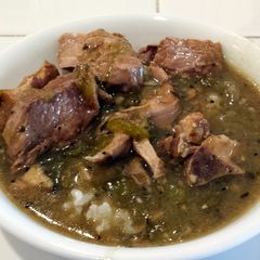A picture of Chile Verde Crock Pot style.