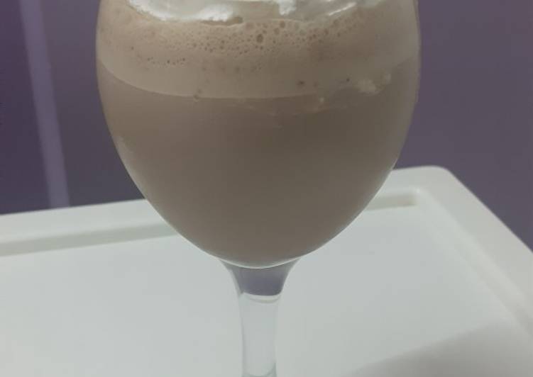 Chocolate milk shake with whipped cream