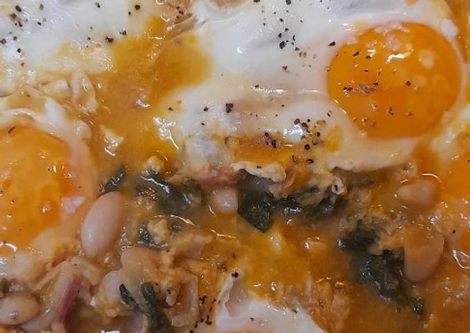 Estufado de Feijão e Espinafres com Ovos Receita por Ana Clarisse - Cookpad
