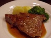 A picture of red wine steak