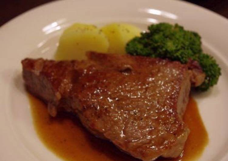 Tender Beef Steak with Red Wine Sauce