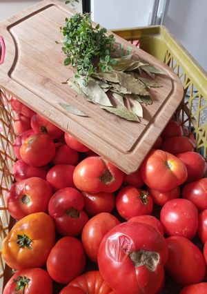 Una foto de Salsa de tomates orgánica para guardar