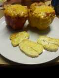 Stuffed peppers and garlic fried haloumi