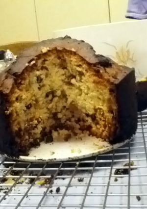 A picture of great grandma's light fruit cake (not christmas).