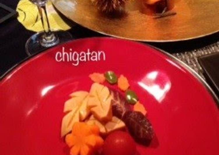 Recipe of Speedy Stewed Vegetables Shaped like Autumn Leaves