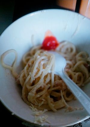 Foto resep Spaghetti Carbonara kornet