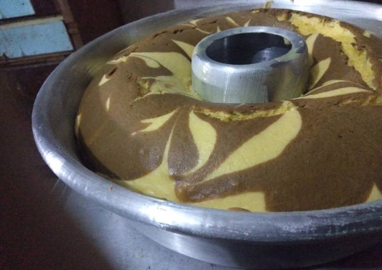 Resep Bolu Jadul/ Marmer Cake Loyang 24 cm Takaran Sendok dengan Oven Tangkring
