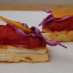 A picture of Roasted Tomato Confit With Balsalmic Glaze.