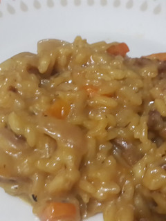 A picture of Namala's Creamy Cheesy Bacon Risotto.