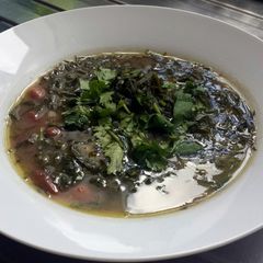 A picture of Collard Greens and Bean Soup.