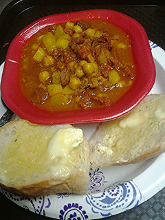 A picture of My Mom's Spanish bean soup.