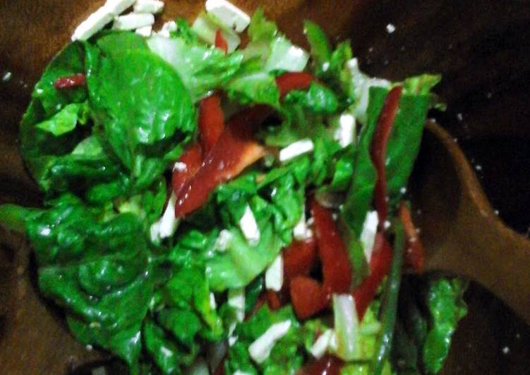 Green Romain and fetta salad