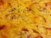 A picture of garlic chicken spaghetti