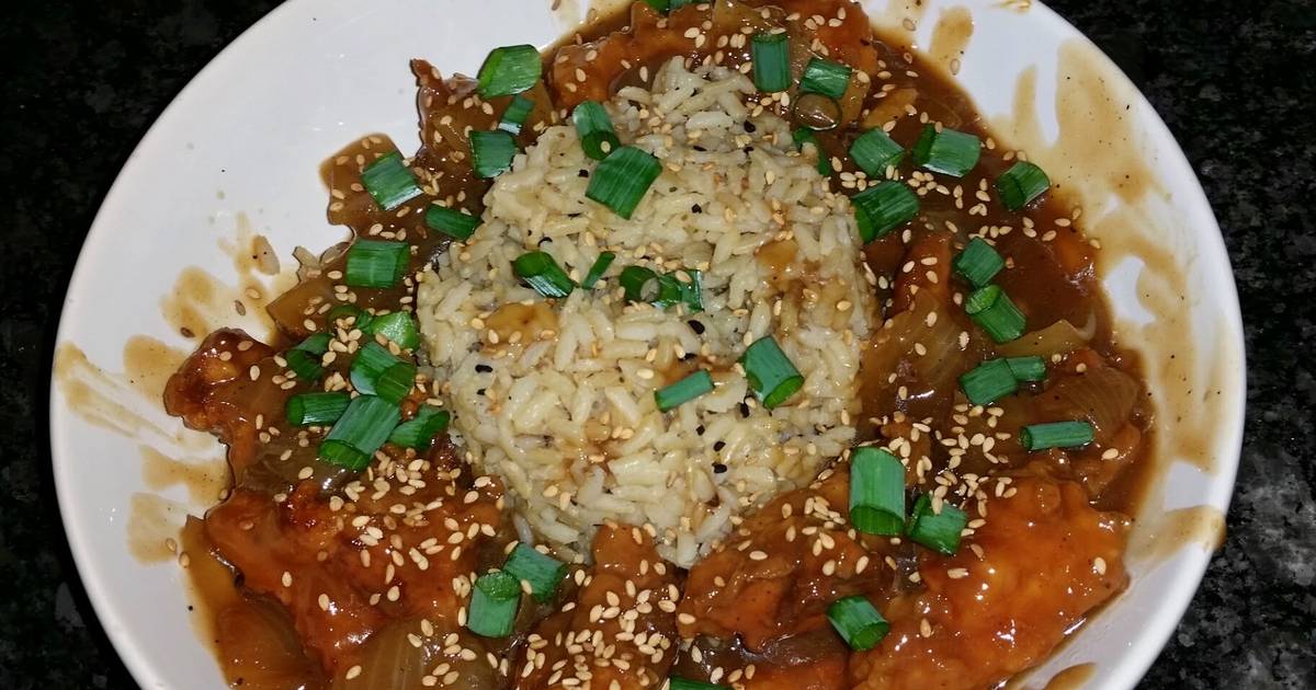 Fried Chicken Asian Rice Bowl Recipe by Fo Fa Cookpad