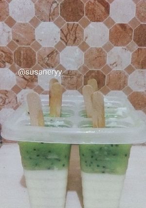 Foto resep Es krim kiwi milky