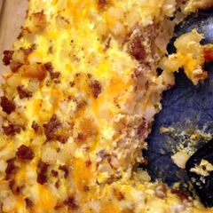 A picture of Sausage Hash Brown Breakfast Casserole.