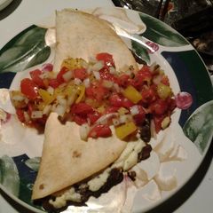 A picture of Baked meatless tacos (with fresh salsa).