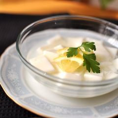 A picture of Silken Almond Tofu.