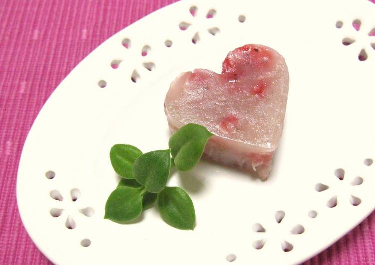 Heart-Shaped Strawberry Adzuki Bean Jello for Valentine's Day