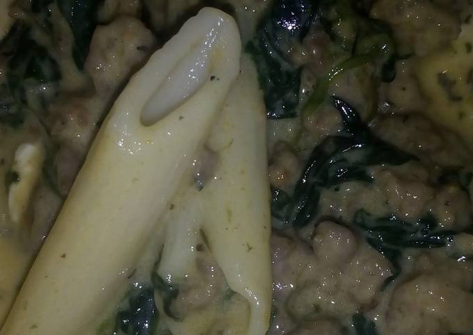 Steps to Make Perfect Kings Italian Sausage Alfredo Florentine