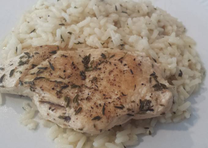 Garlic lime chicken and rice