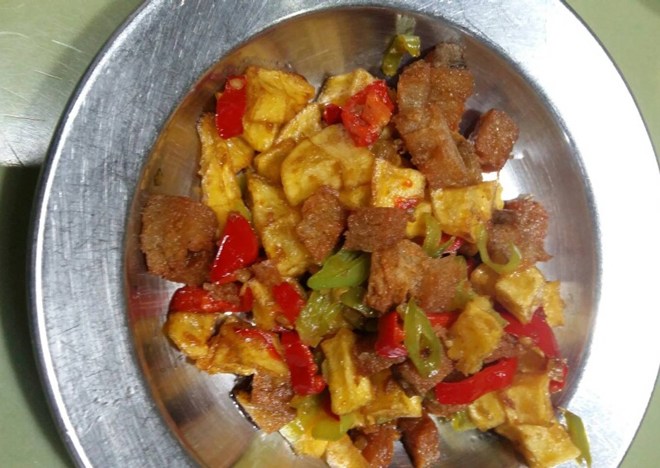 Tumis kentang cabe hijau