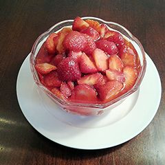 A picture of Fresh Strawberry Topping / Sauce, ( Great to freeze for summer berry taste all year ).