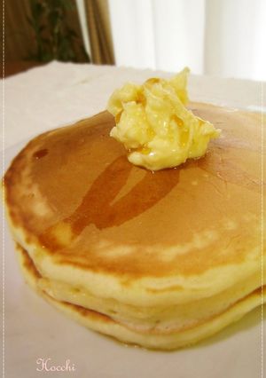 A picture of My Simple Pancakes with Soft, Fluffy Centres.