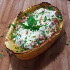 A picture of Easy 3 Cheese Spaghetti Squash Boat.