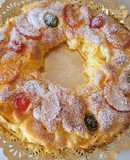 Roscón de Reyes de nata y crema para celíacos en Thermomix
