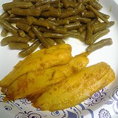 A picture of Turmeric tilapia AKA golden tilapia.