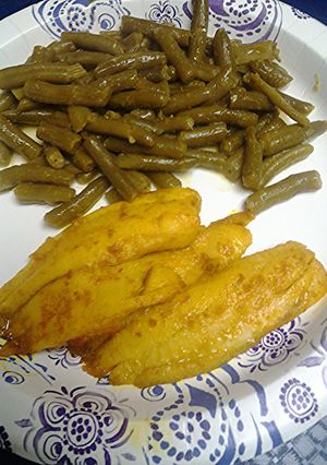 A picture of Turmeric tilapia AKA golden tilapia.