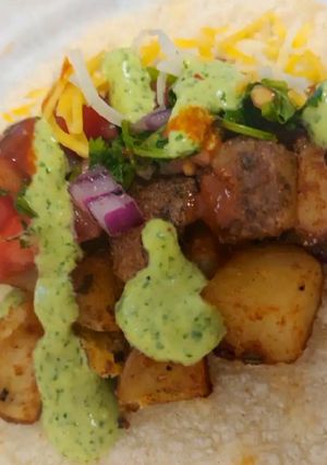 A picture of Potato soft Tacos 🌮.