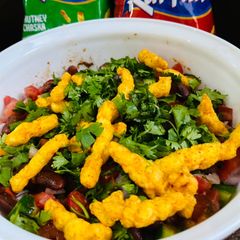 A picture of Red Beans Kurkure Chaat.