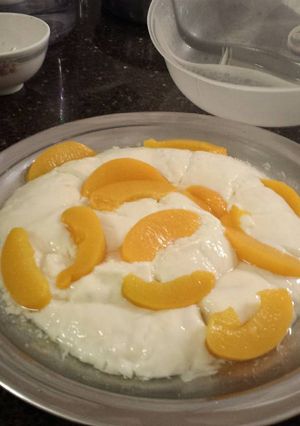 A picture of Manjar de Coco com Pessego.