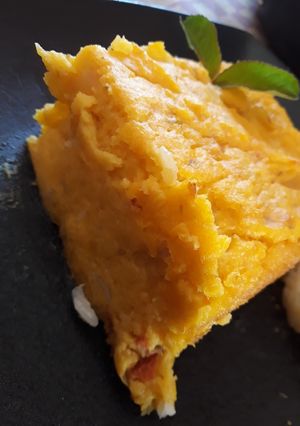 Una foto de Flan de calabaza salada