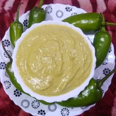 Green chilli sauce A picture of Green chilli sauce.