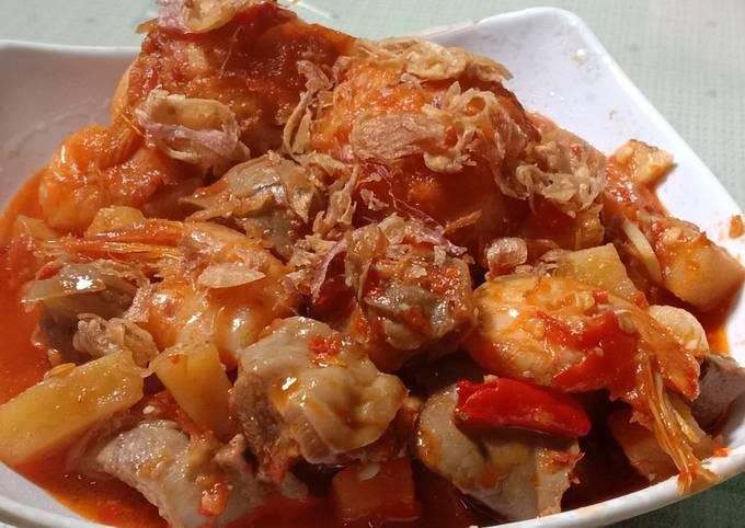 Sambal goreng kentang ampela ati n telur