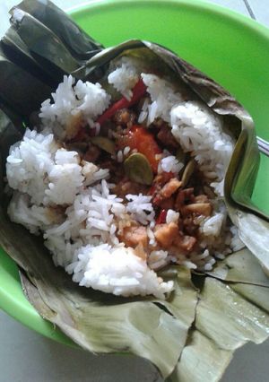 Foto resep Nasi bakar ikan asin