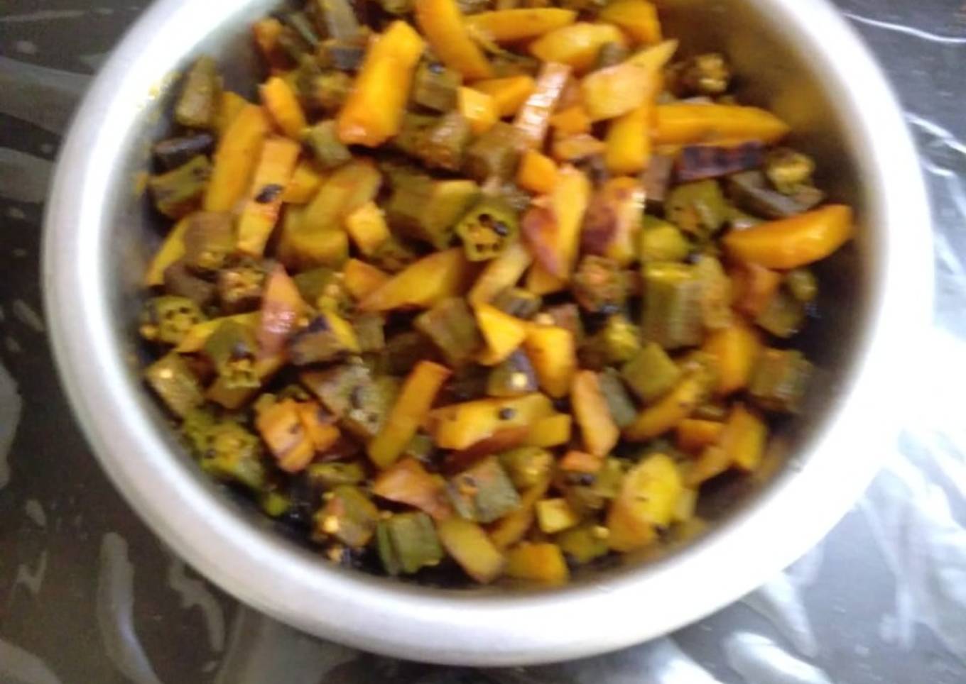 Lady's finger pumpkin stir fry