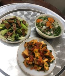 đậu hũ chiên sốt cà