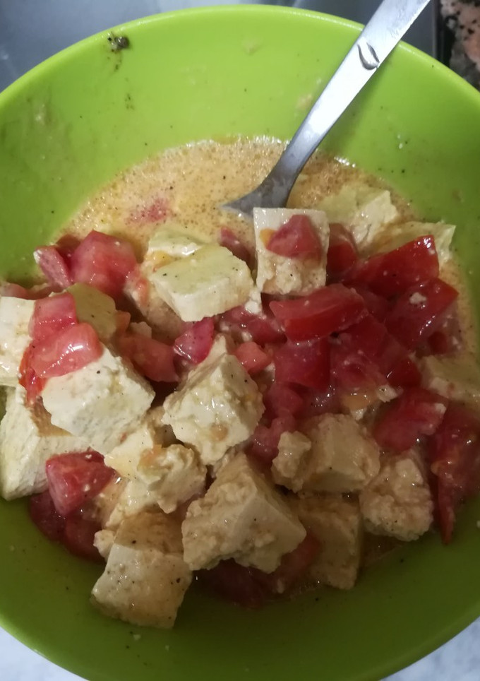 Una foto de Tofu macerado con salsa de mostaza Dijon