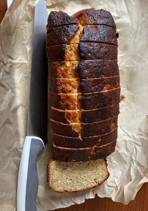 Una foto de Budín integral de banana